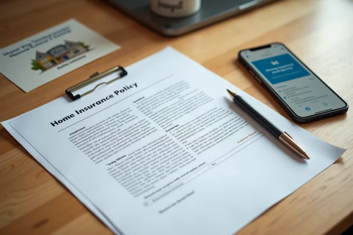 Documents d'assurance habitation et smartphone posés sur une table pour comprendre les garanties contre les punaises de lit