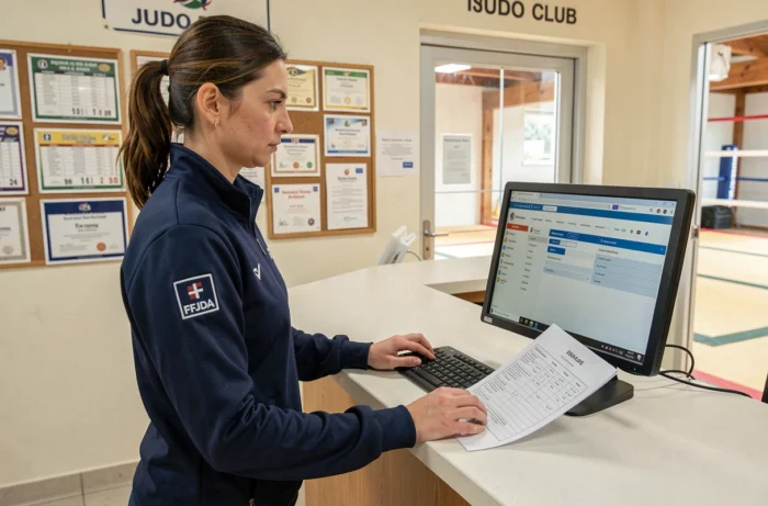 Responsable administrative d'un club de judo consultant l'extranet FFJDA pour la gestion des grades des judokas
